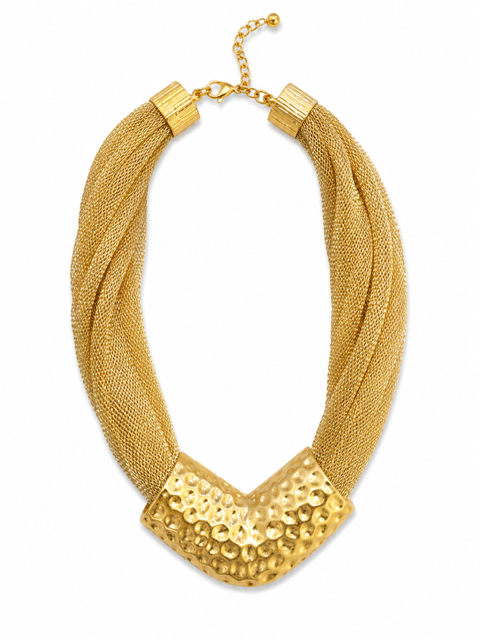 HART DESIGNS GOLD MESH CHAIN WITH GOLD TUBE NECKLACE