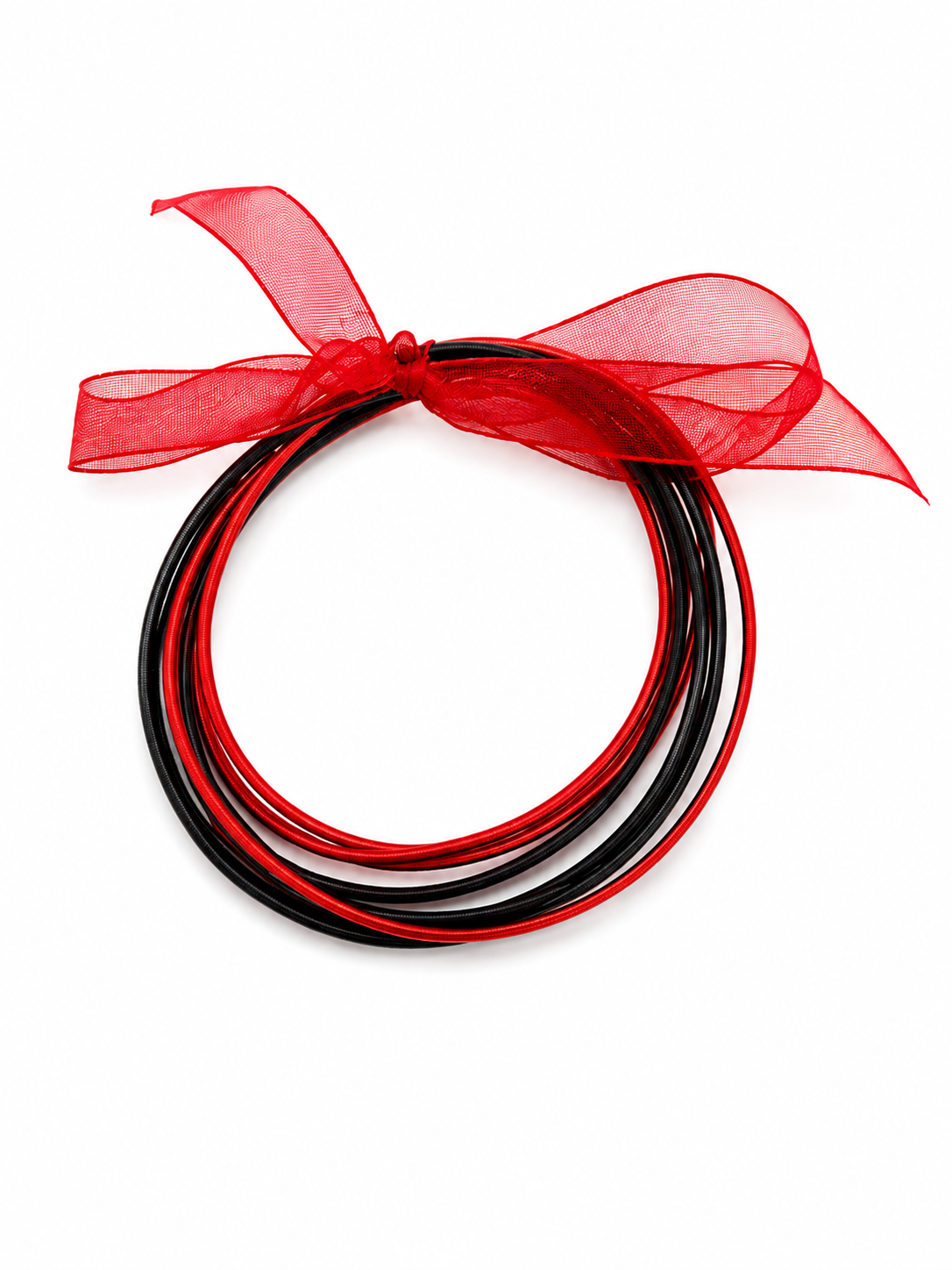 STRING BRACLET SET/RED/BLACK