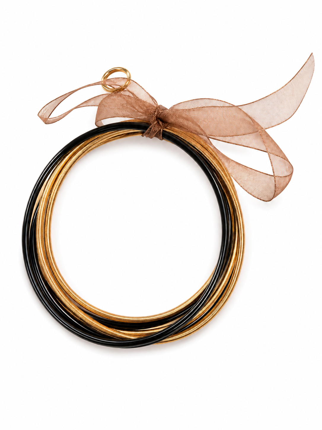 GUITAR STRING BRACLET SET/BLACK/GOLD