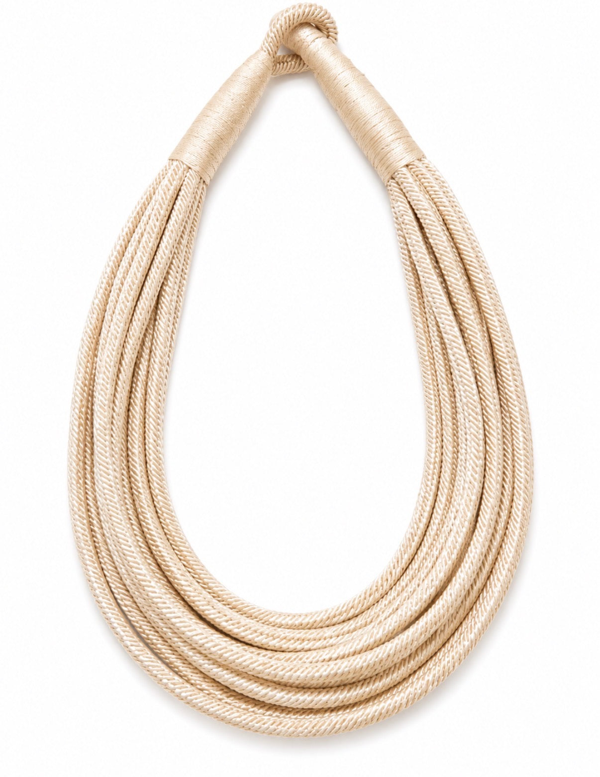 MULTI-STRAND ROPE NECKLACE-CHAMPAGNE