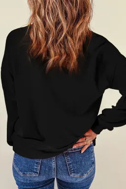 SANTA SEQUINED SWEATSHIRT-BLACK