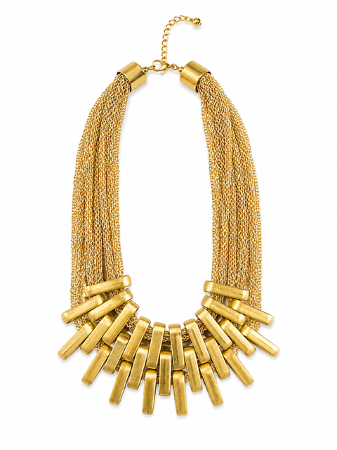 HART DESIGNS GOLD MESH CHAIN WITH SCULPTURAL ACCENTS NECKLACE