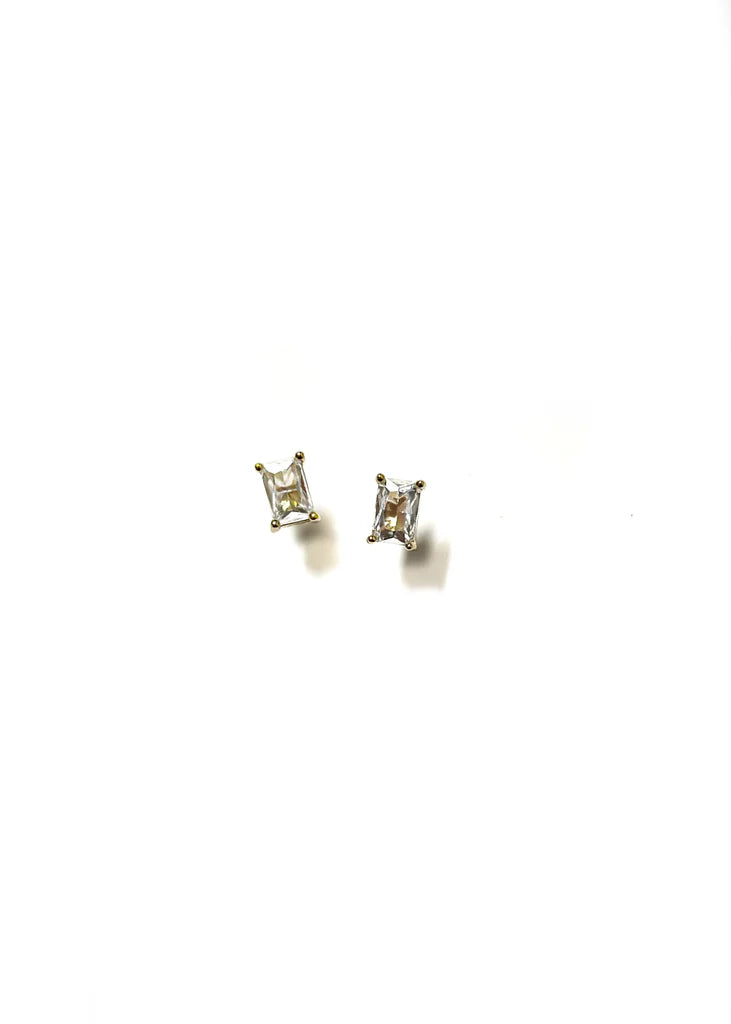 CLARISE EMERALD CUT EARRINGS