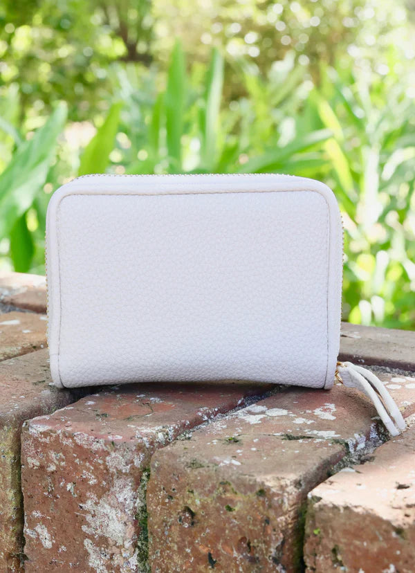NADINE ZIPPERED WALLET-CREAM