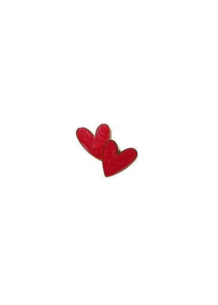 GIANNA HEART EARRINGS-RED