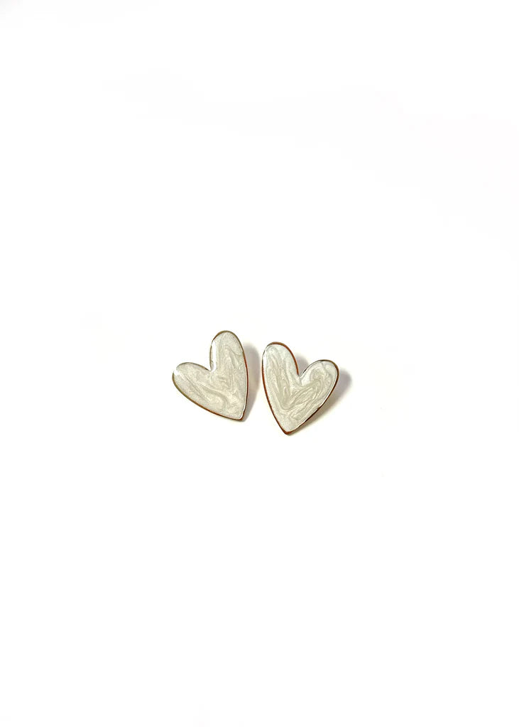 GIANNA HEART EARRINGS-WHITE