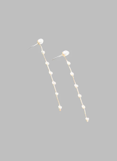 GILMORE PEARL DROP EARRING-GOLD