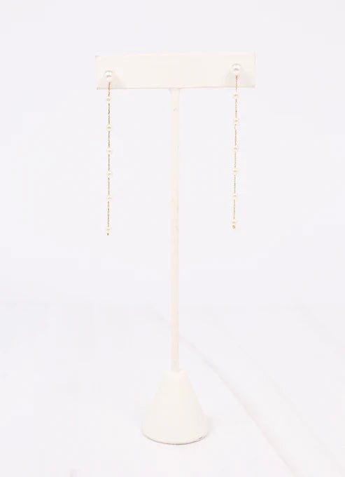 GILMORE PEARL DROP EARRING-GOLD