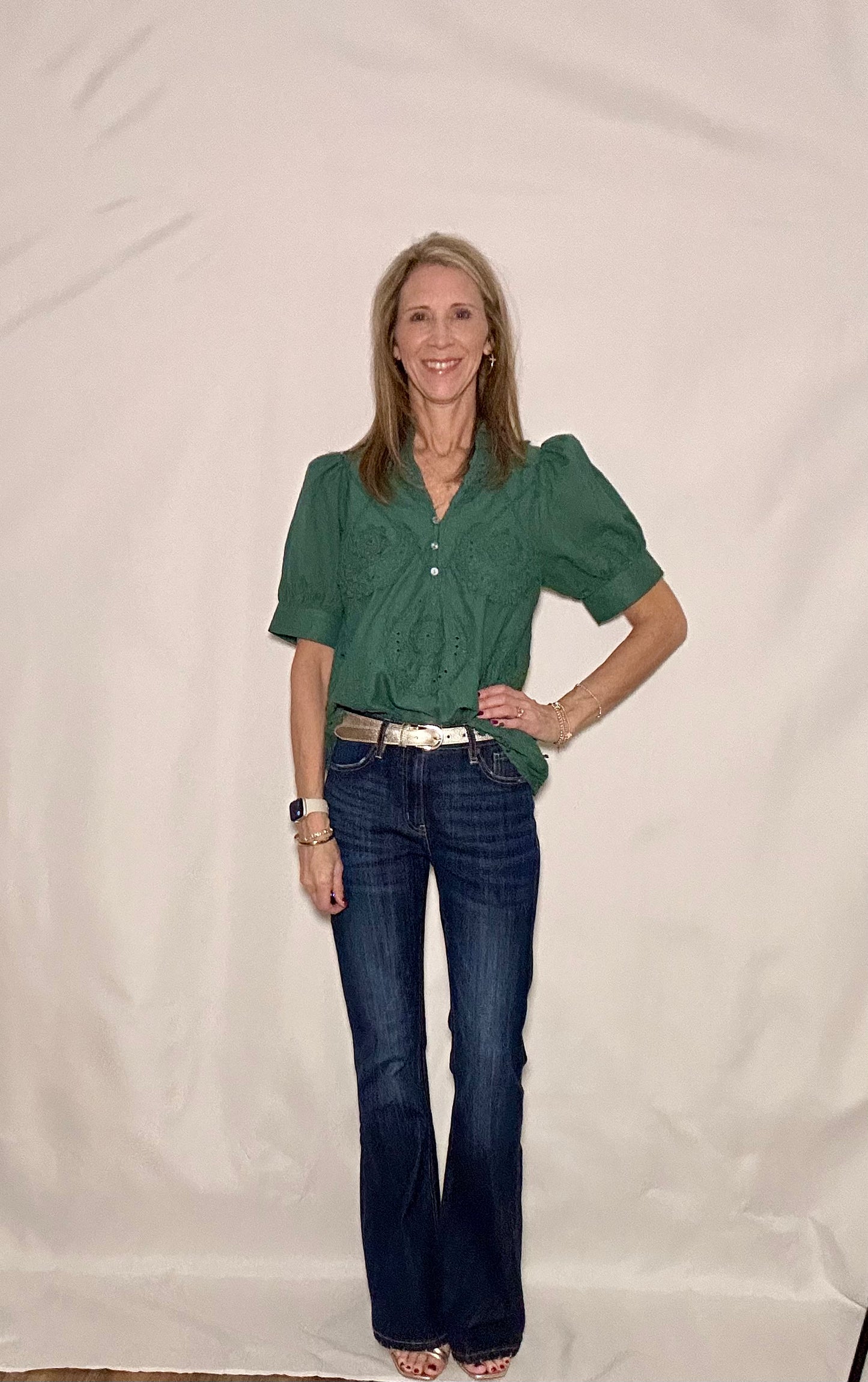 EMERALD EYELET TOP