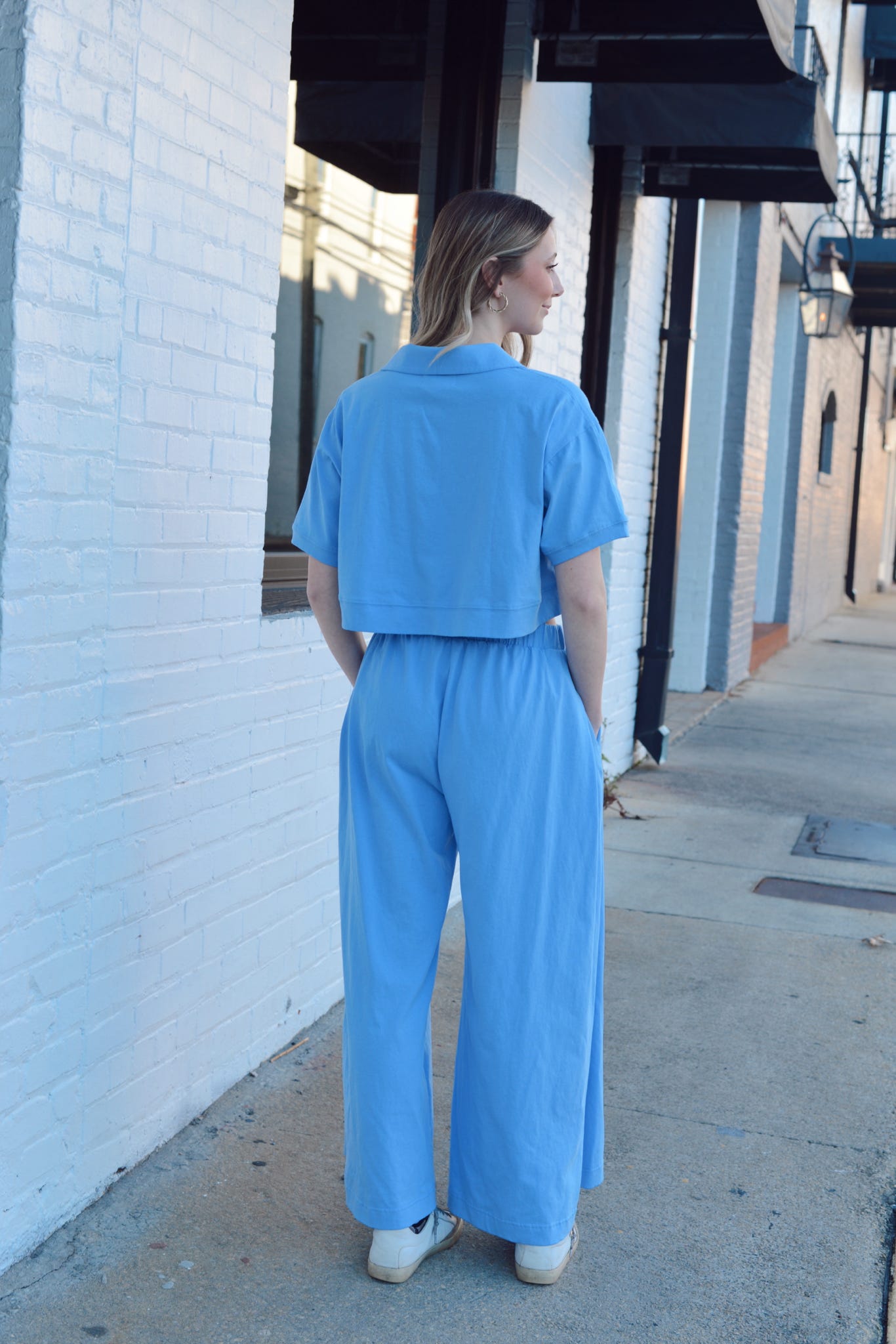 Collared Boxy Crop Polo Tee