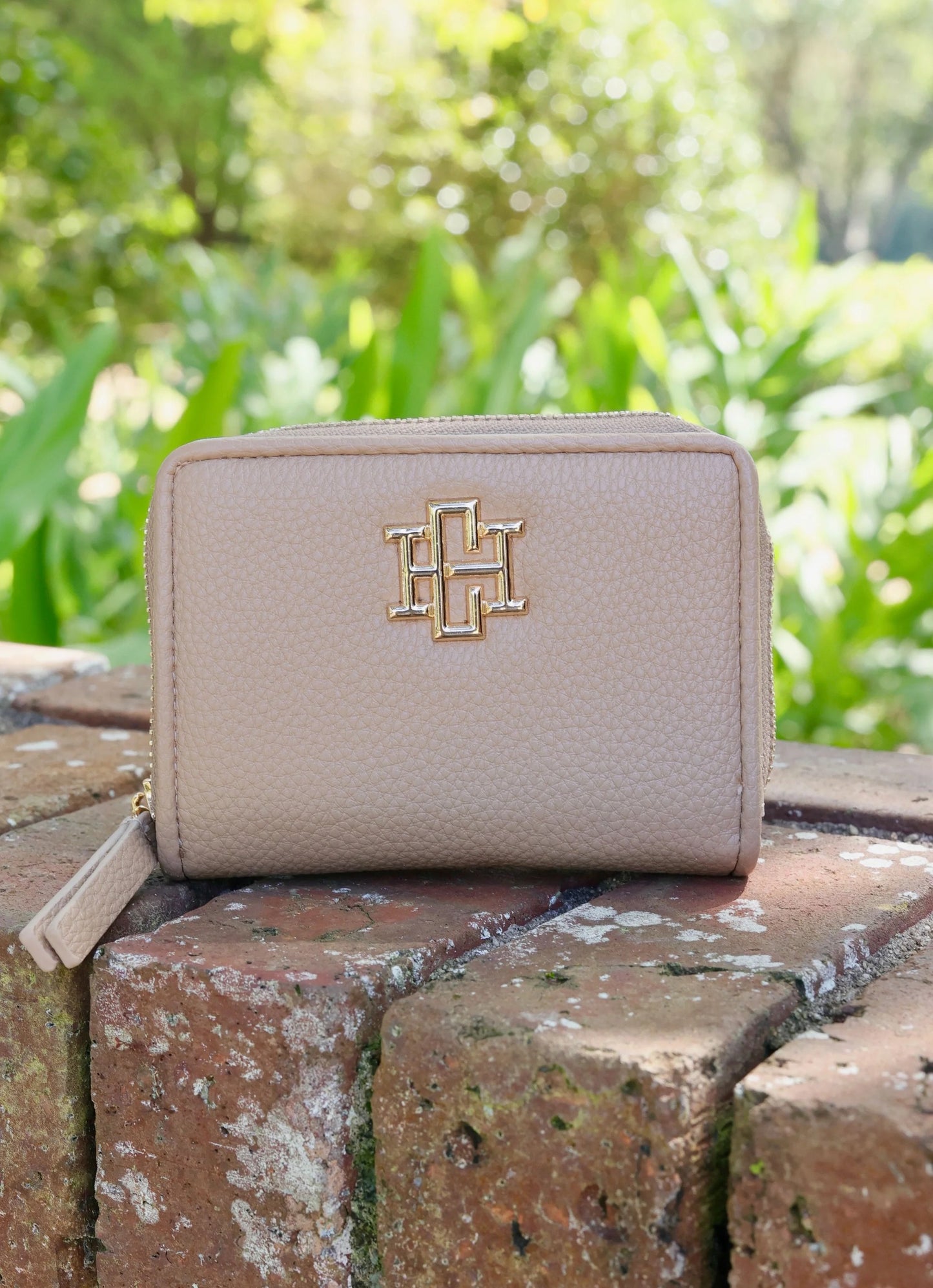NADINE ZIPPERED WALLET-TAUPE