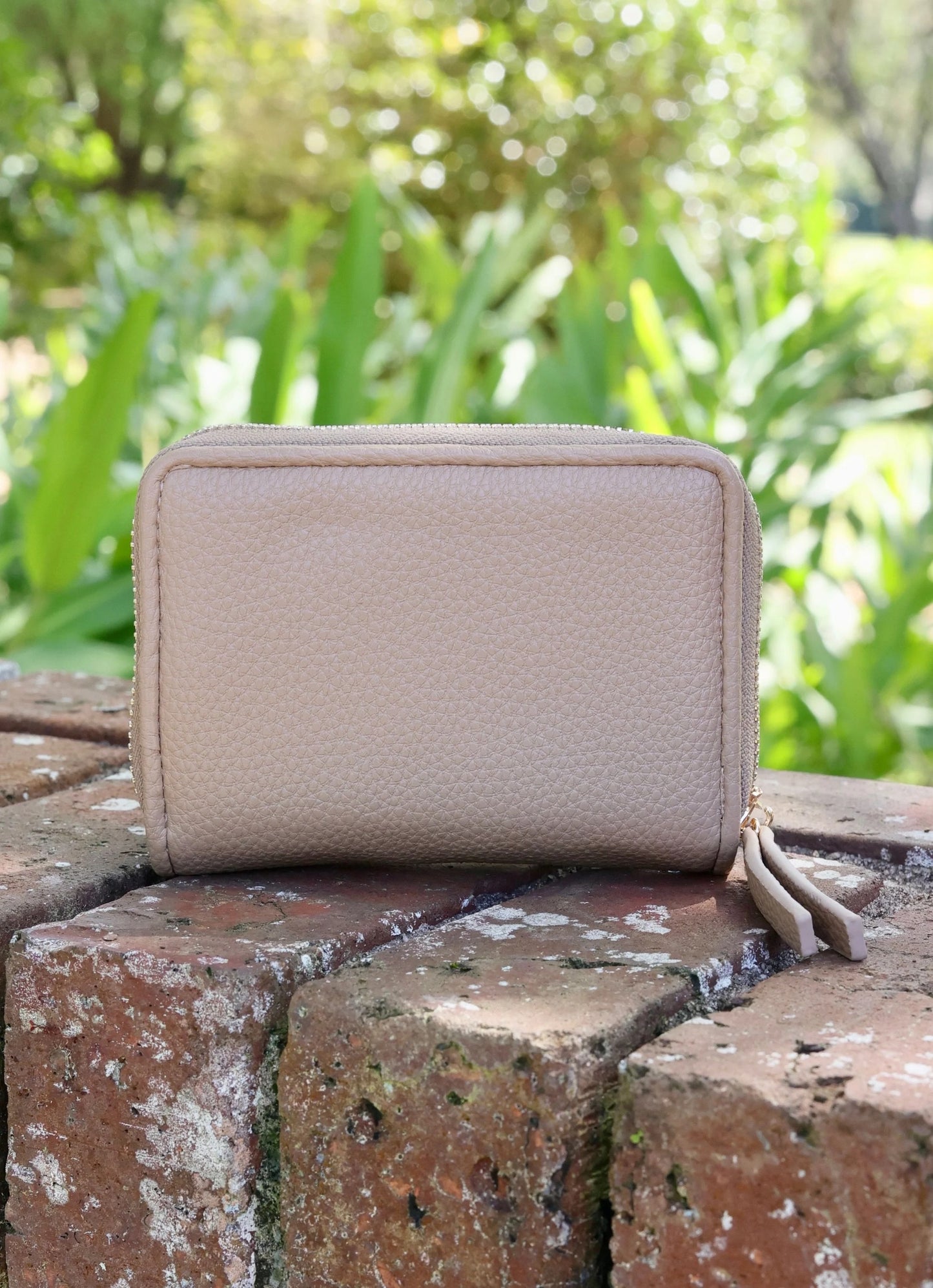 NADINE ZIPPERED WALLET-TAUPE