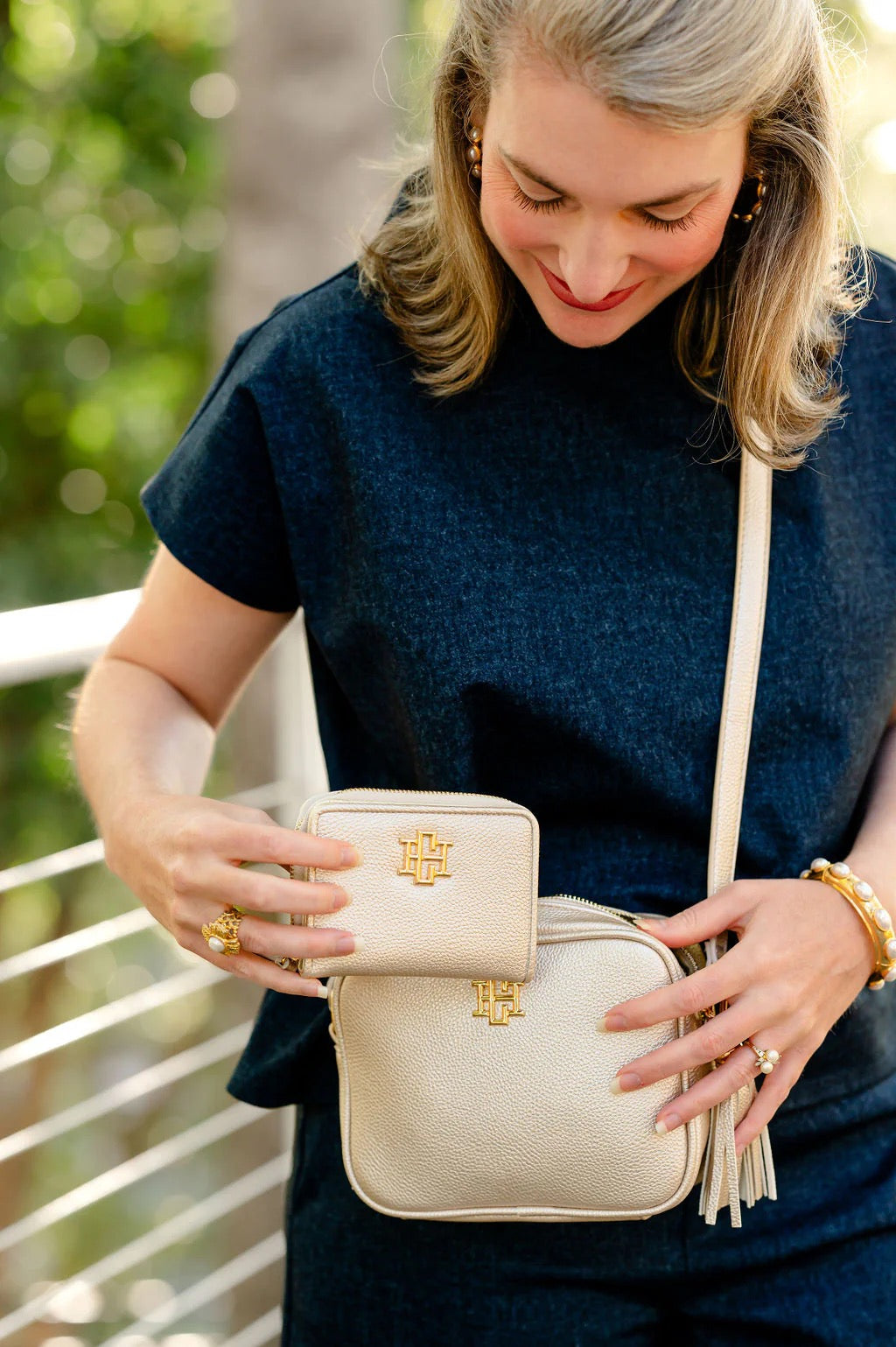 NADINE ZIPPERED WALLET-PEARL