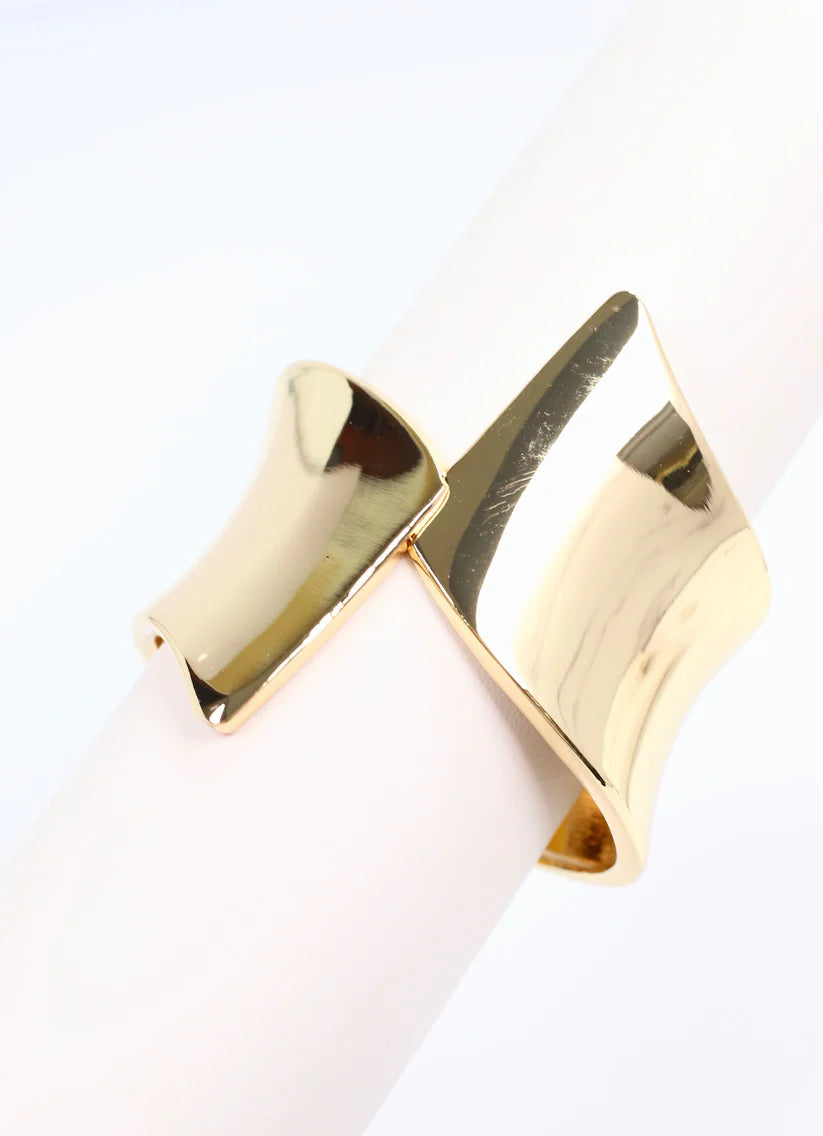 RACHAEL CUFF BRACELET-SHINY GOLD