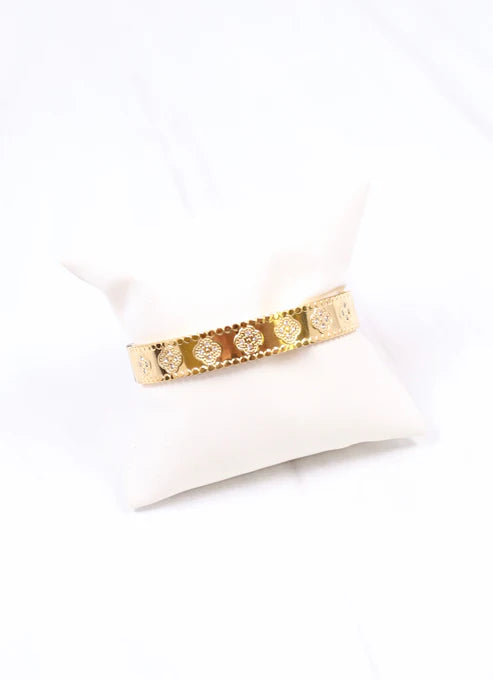 LUNE CZ CLOVER BRACELET-GOLD