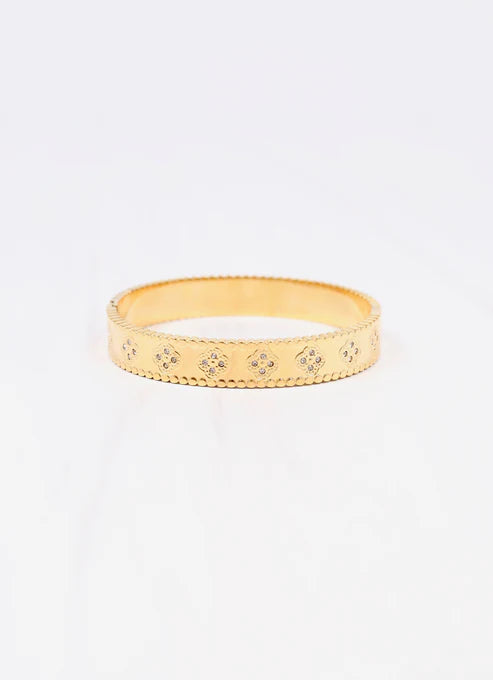 LUNE CZ CLOVER BRACELET-GOLD