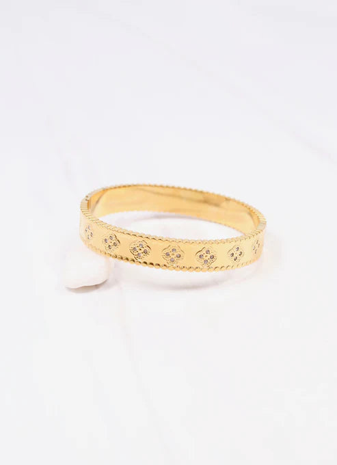 LUNE CZ CLOVER BRACELET-GOLD