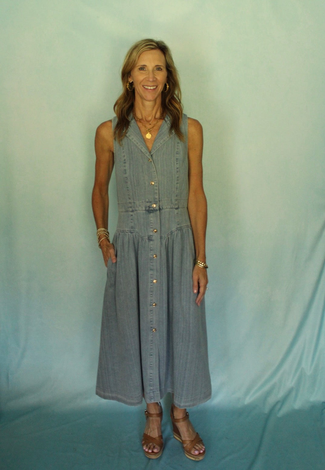 GEORGIA DENIM DRESS BY KARLIE