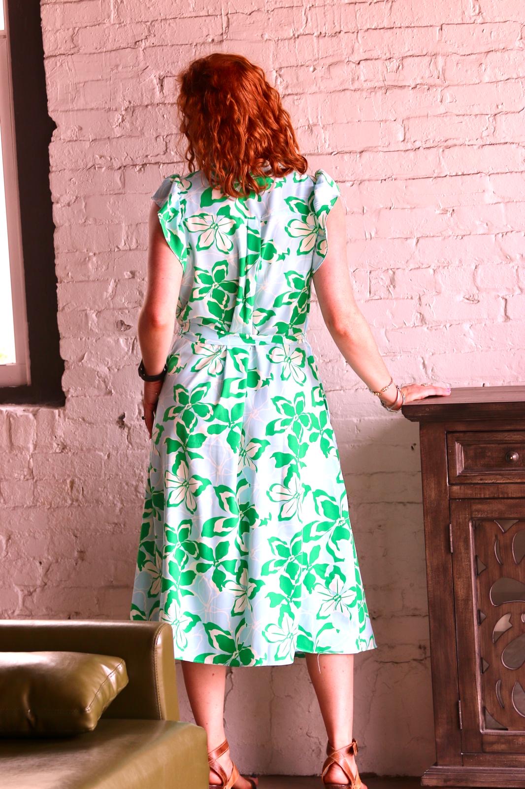 TROPICAL BLOOMS MIDI DRESS