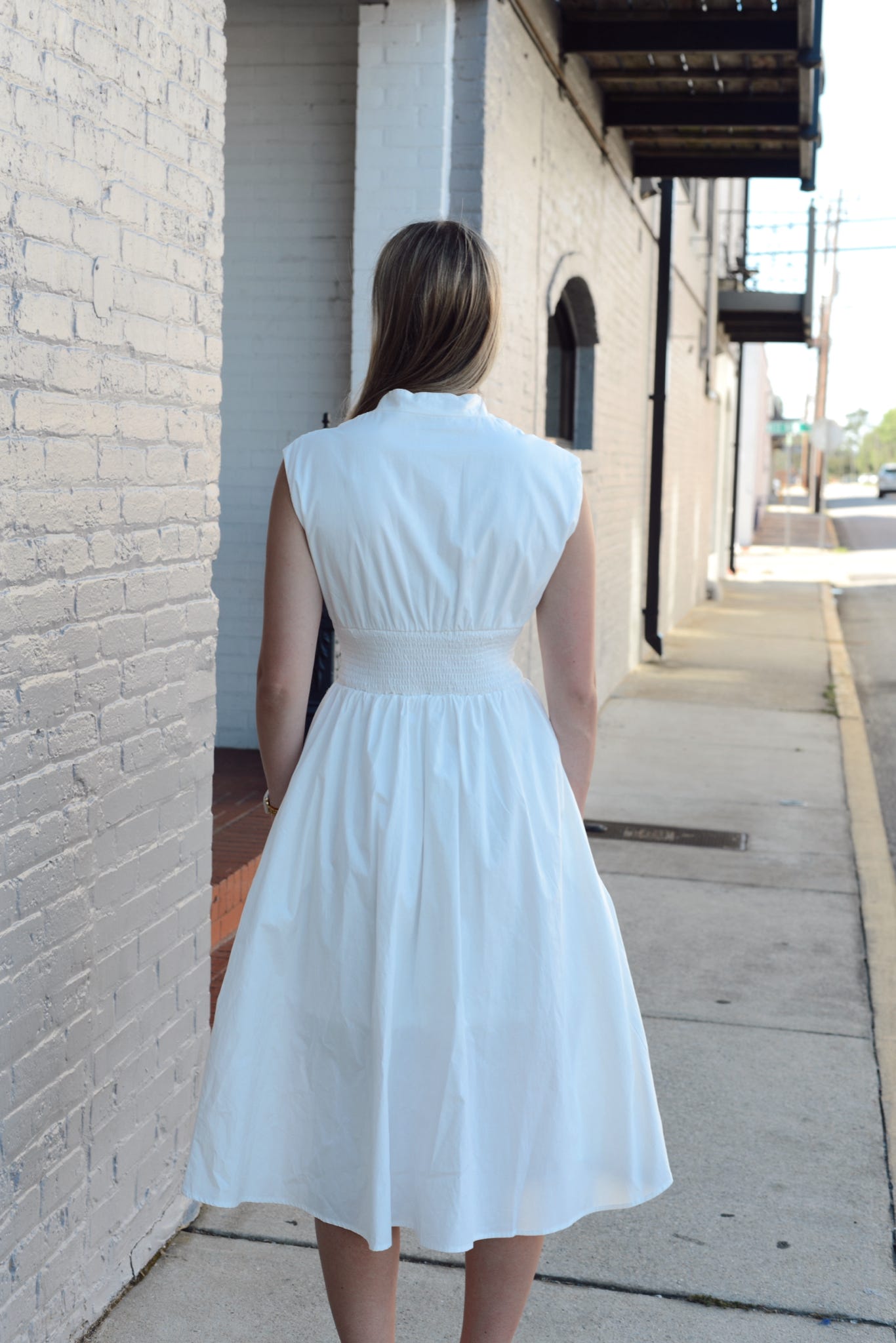 WHITE BLOSSOM MIDI DRESS