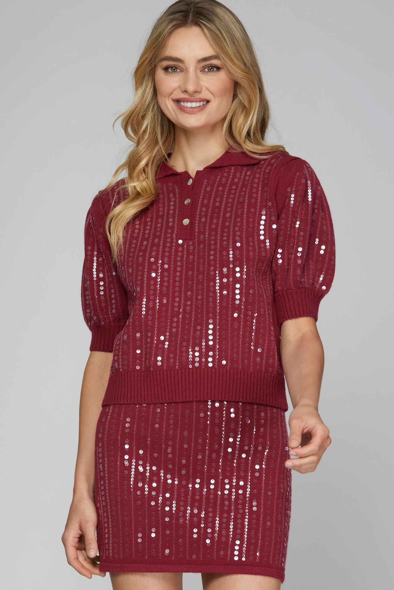 SEQUIN SWEATER MINI SKIRT
