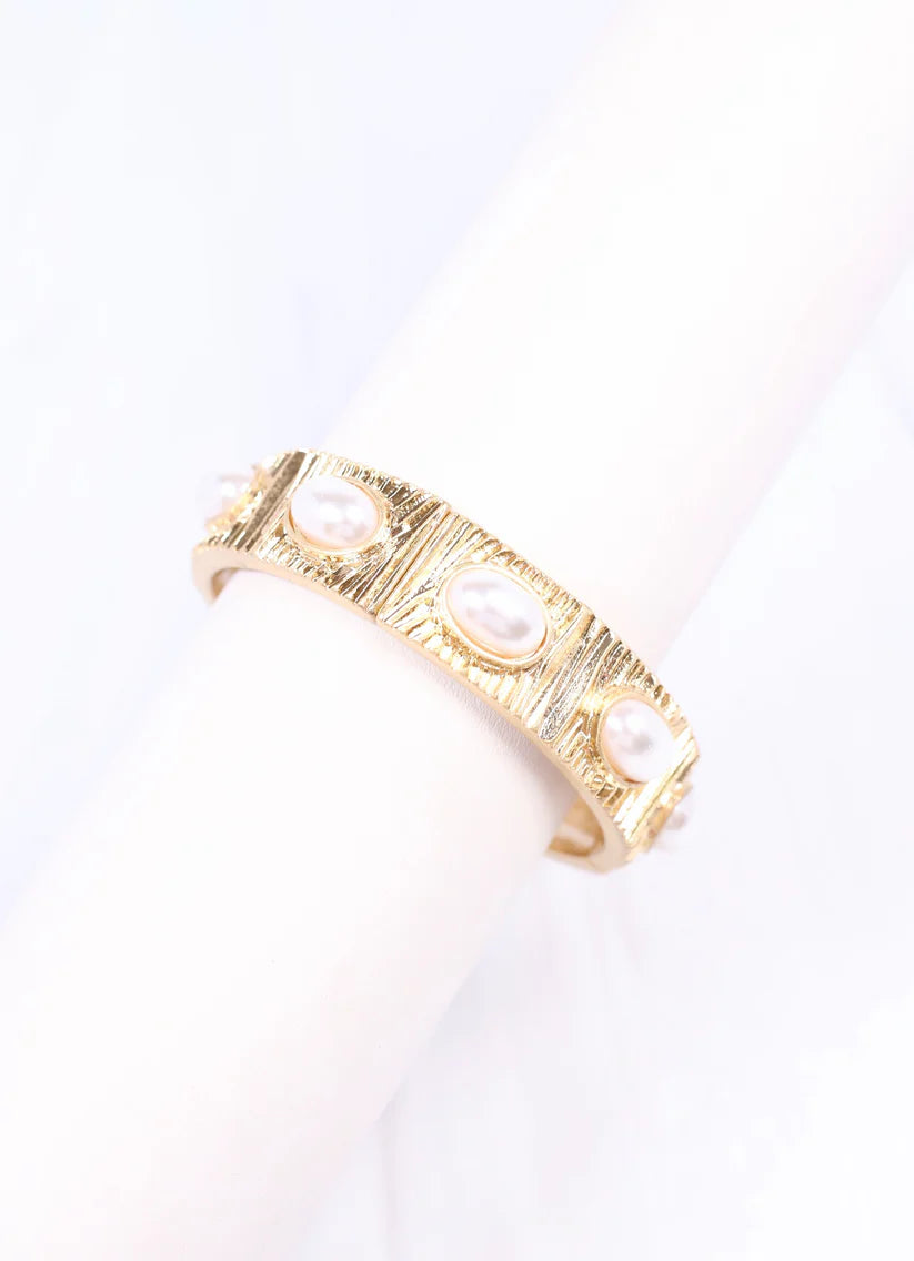 PASCAL PEARL STRETCH BRACELET-GOLD
