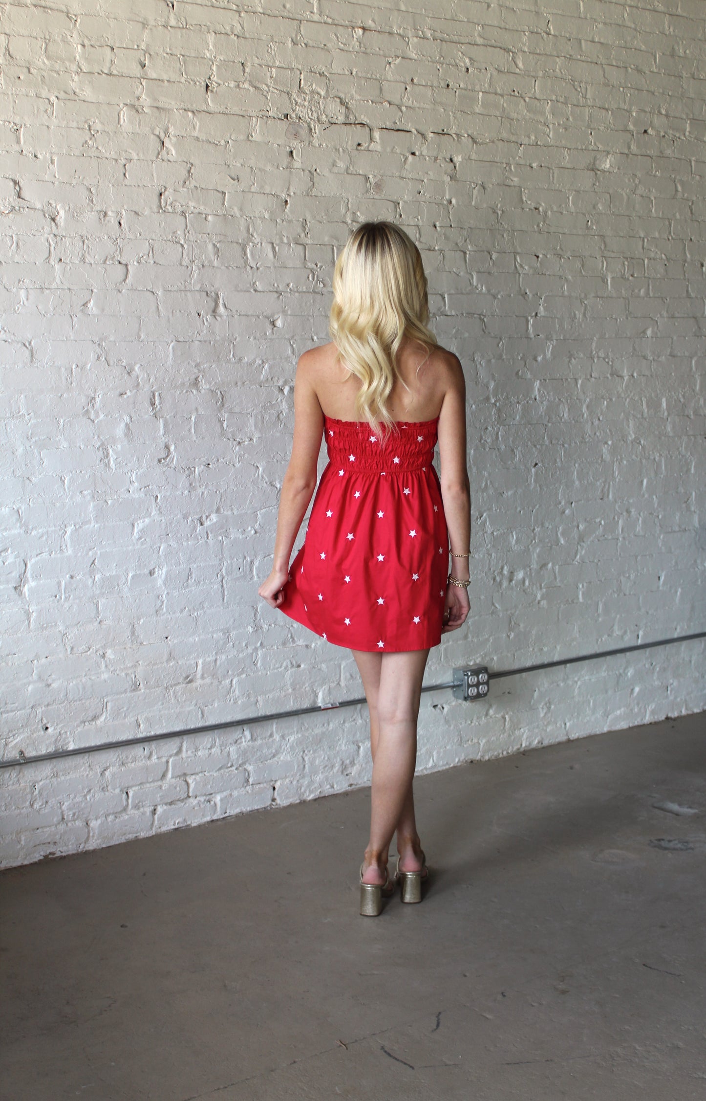 STARRY STRAPLESS DRESS