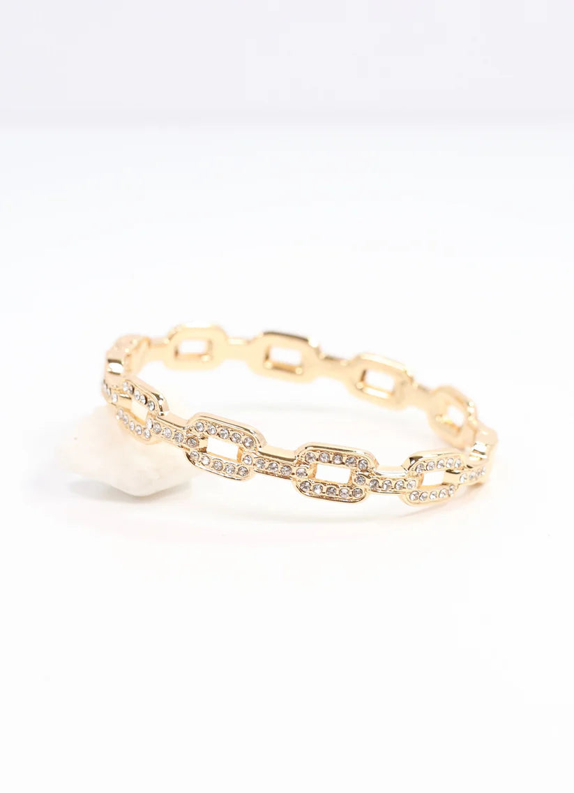 TISDALE CZ METAL LINK BRACELET