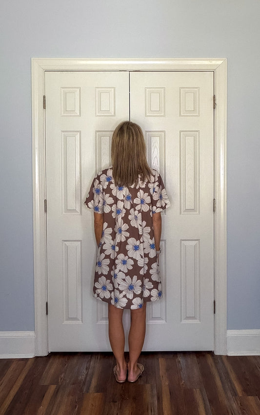 AMAYA BROWN FLORAL DRESS - Gopher Lane Boutique & Gifts