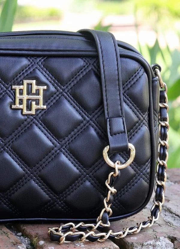 BRYCE CROSSBODY- BLACK QUILTED DQ
