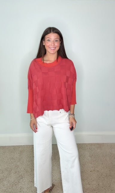 CORAL REFF BASKET WEAVE TOP - Gopher Lane Boutique & Gifts