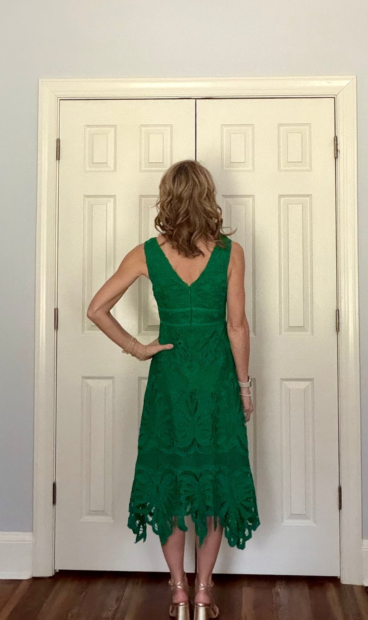 EMERALD ENCHANTMENT EYELET LACE MIDI DRESS - Gopher Lane Boutique & Gifts
