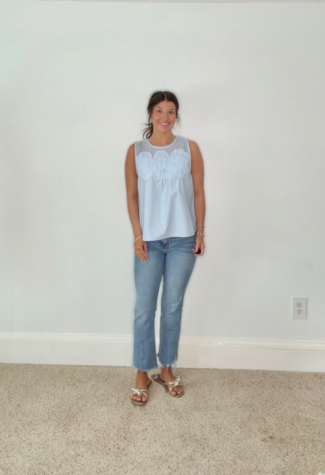 ETHEREAL EMBRACE LACE TOP - BABY BLUE - Gopher Lane Boutique & Gifts