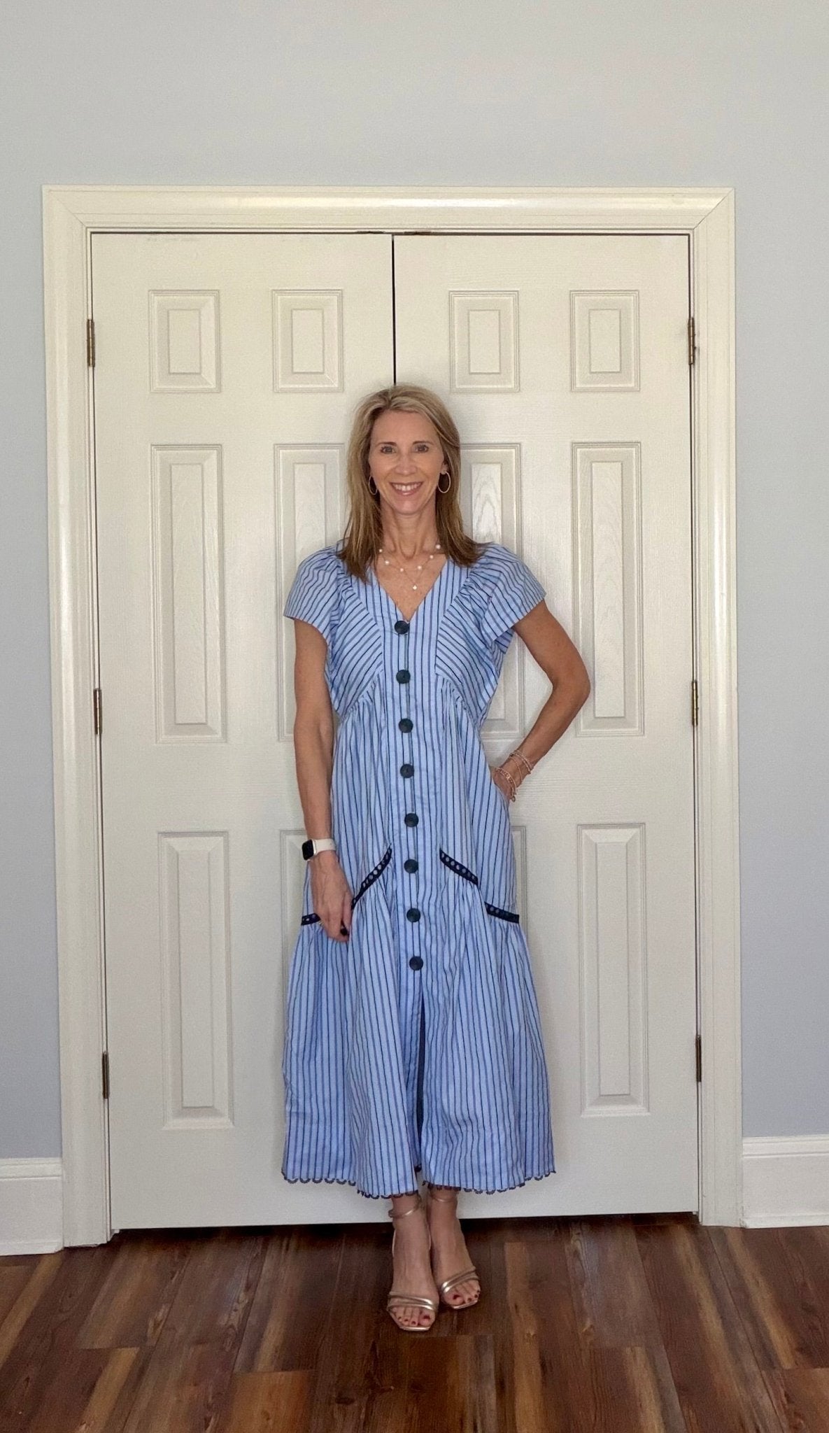 GEORGIA COASTAL STRIPE MIDI DRESS BY KARLIE - Gopher Lane Boutique & Gifts