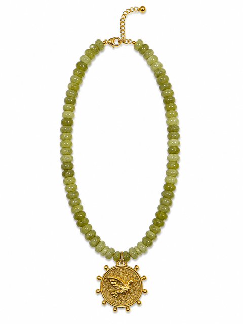 HART DESIGNS OLIVE GREEN BEADED NECKLACE WITH DUCK CHARM - Gopher Lane Boutique & Gifts
