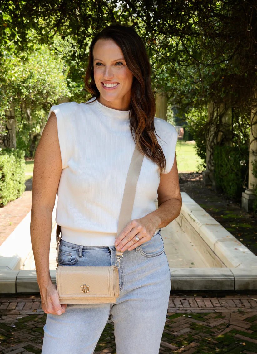 MAVERICK CROSSBODY BAG WITH POCKET - TAN ES - Gopher Lane Boutique & Gifts