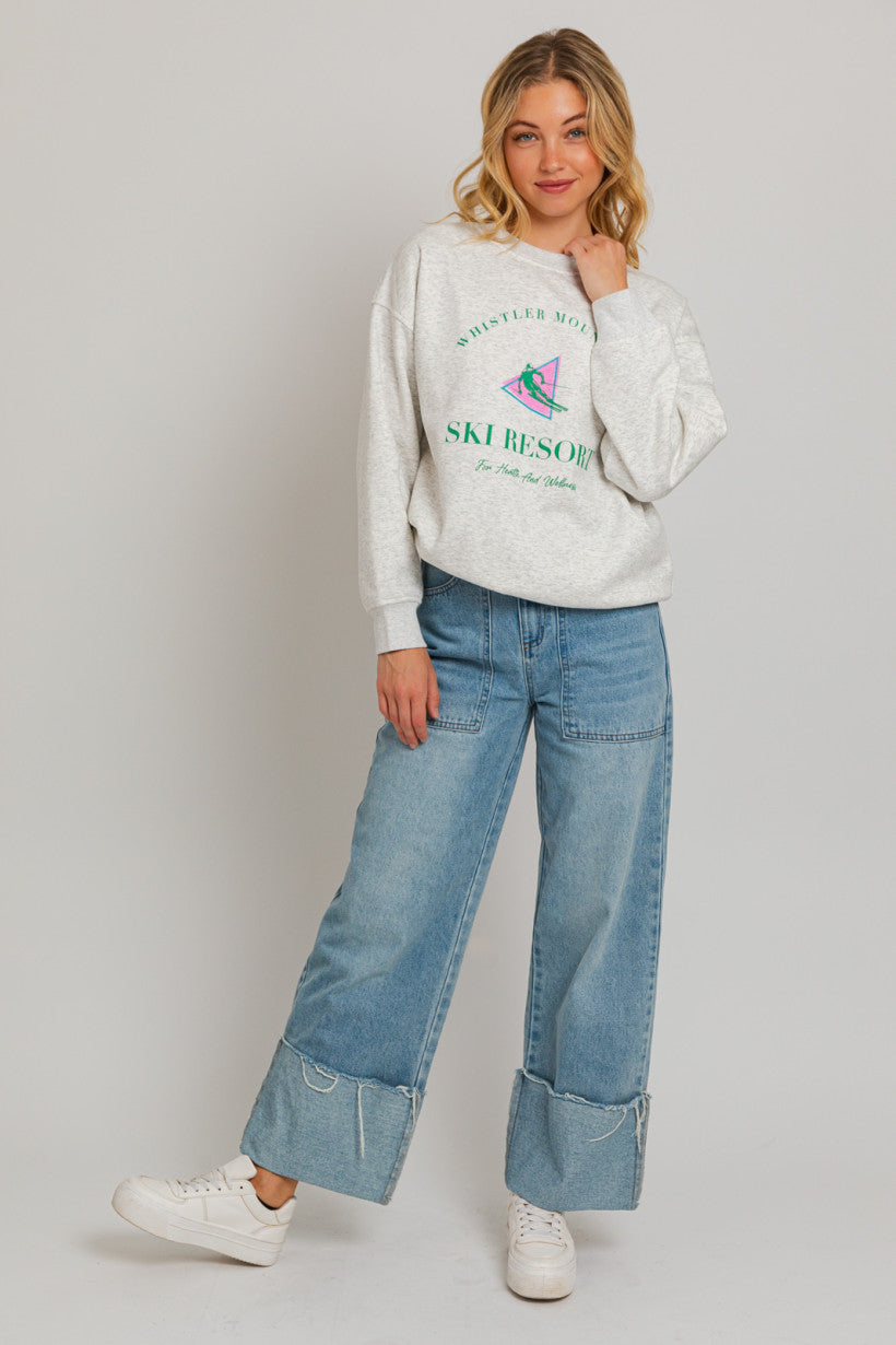 "SKI RESORT" FLEECE SWEATSHIRT