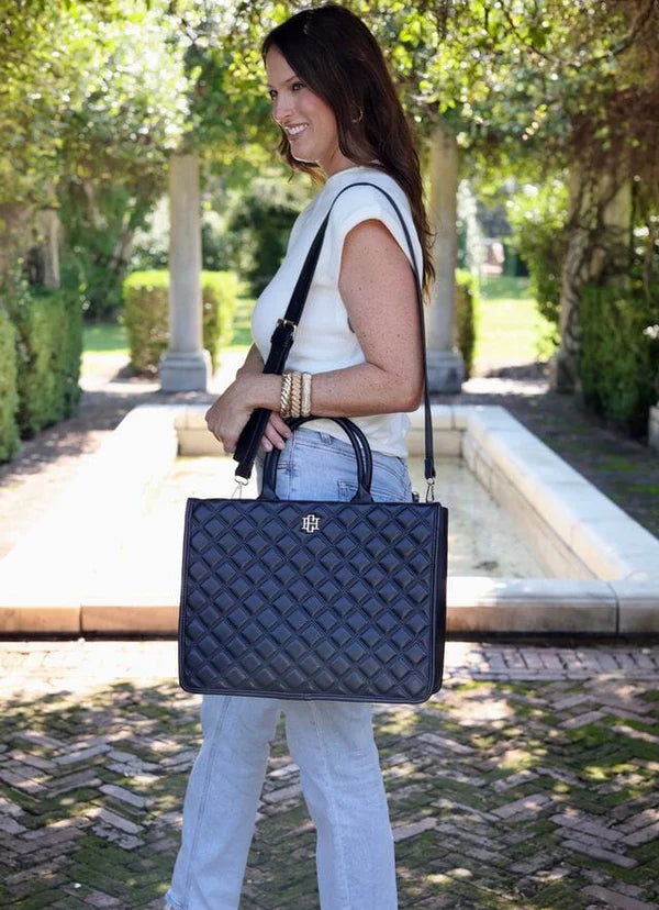 NIALL TOTE-BLACK QUILTED DQ