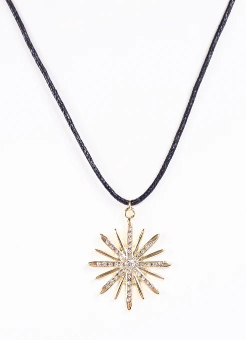 ODETTE CORD NECKLACE WITH GOLD PENDANT - Gopher Lane Boutique & Gifts
