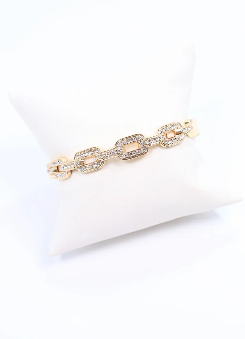 TISDALE CZ METAL LINK BRACELET