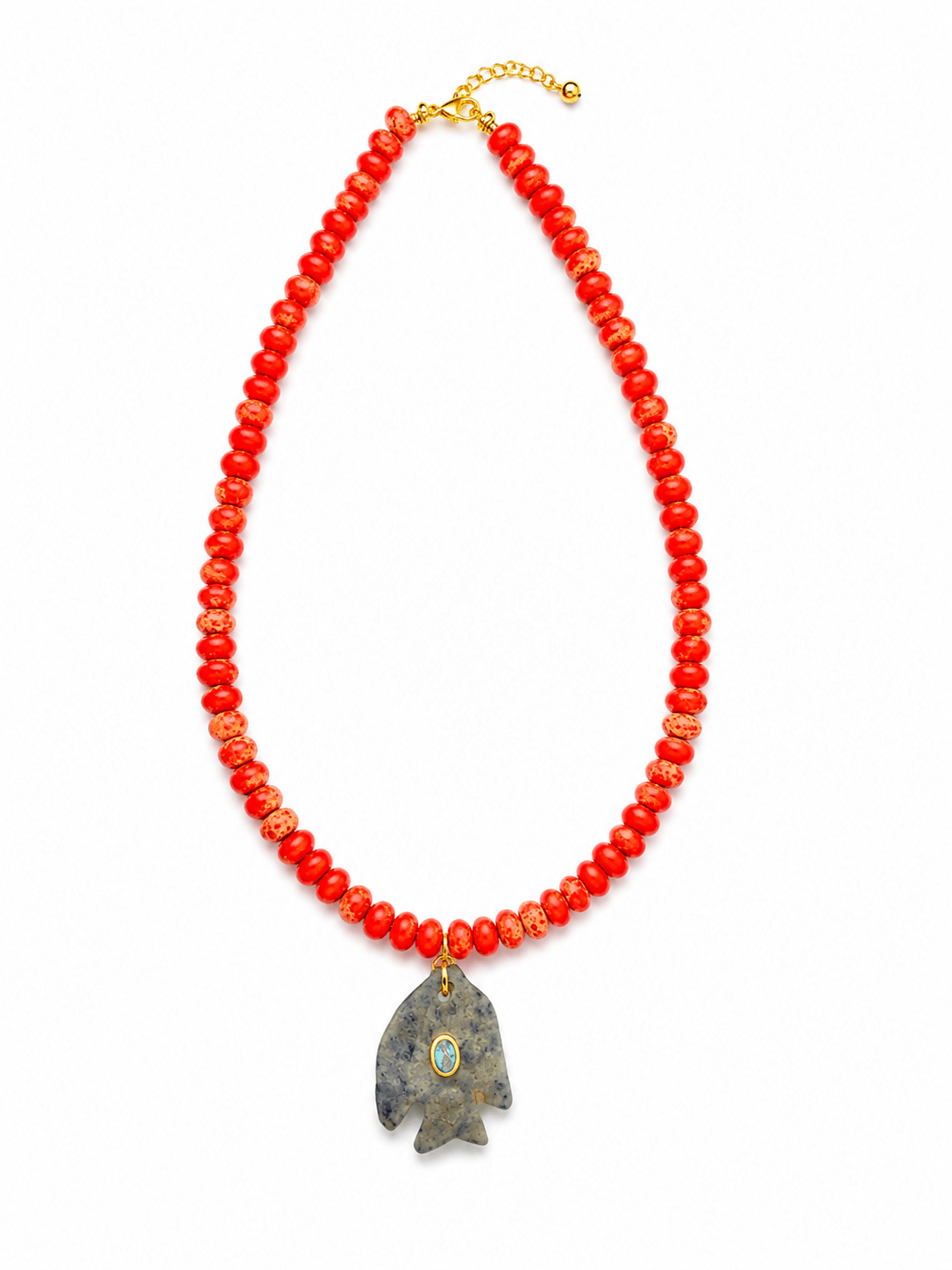 RED BEADED FISH CHARM NECKLACE - Gopher Lane Boutique & Gifts