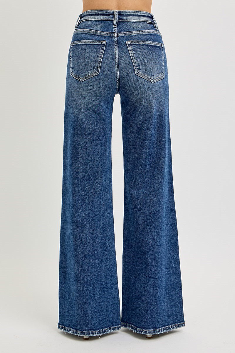 RISEN JEANS HIGH RISE WIDE FRONT YOKE DETAILED JEANS - Gopher Lane Boutique & Gifts