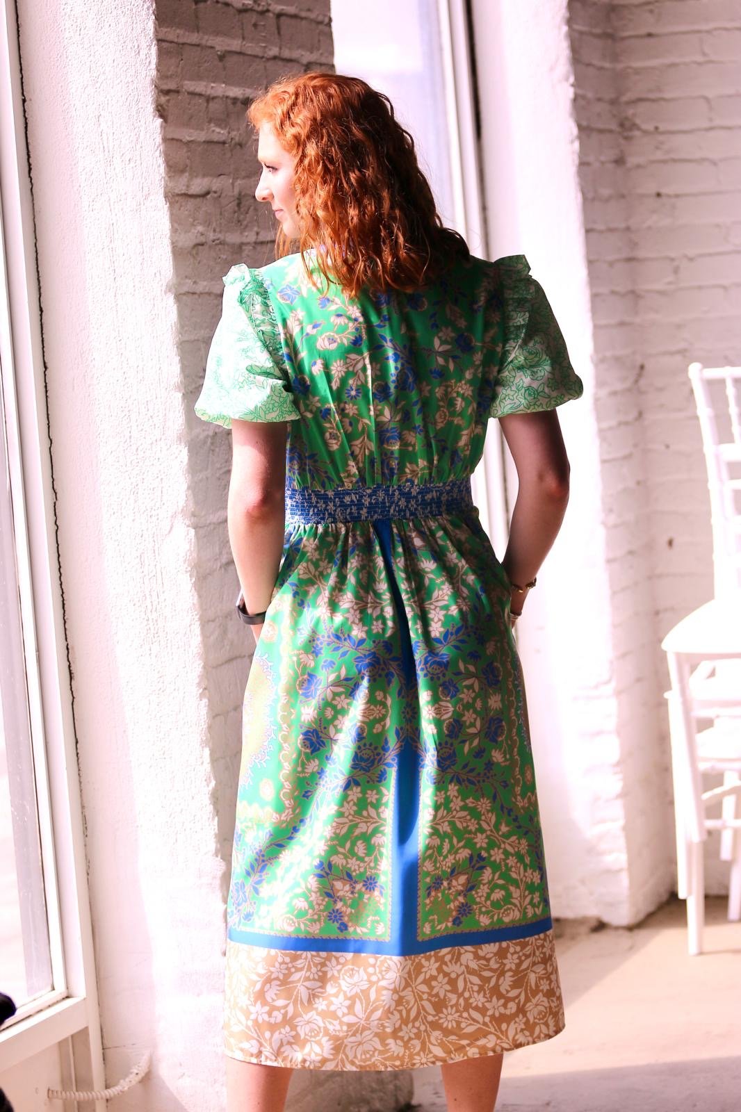 SPLIT NECK FLORAL MIDI DRESS - Gopher Lane Boutique & Gifts