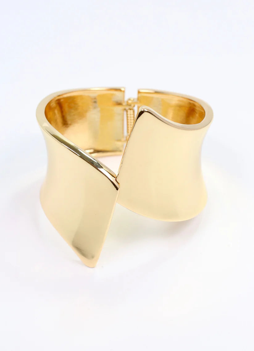 RACHAEL CUFF BRACELET-SHINY GOLD