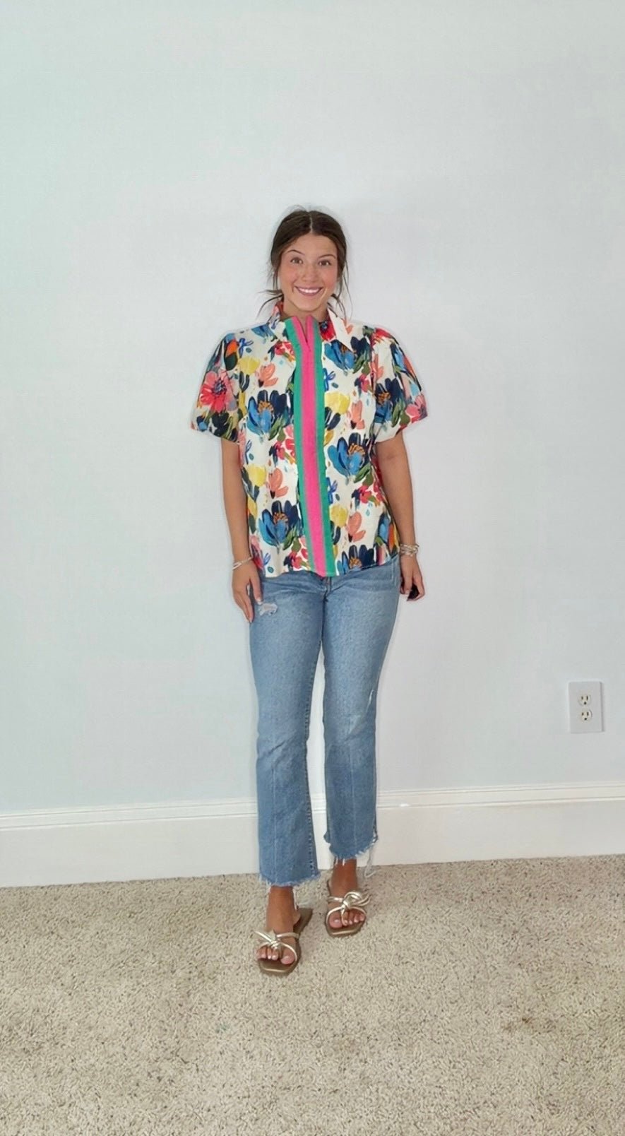 WATERCOLOR FLORAL TOP - Gopher Lane Boutique & Gifts
