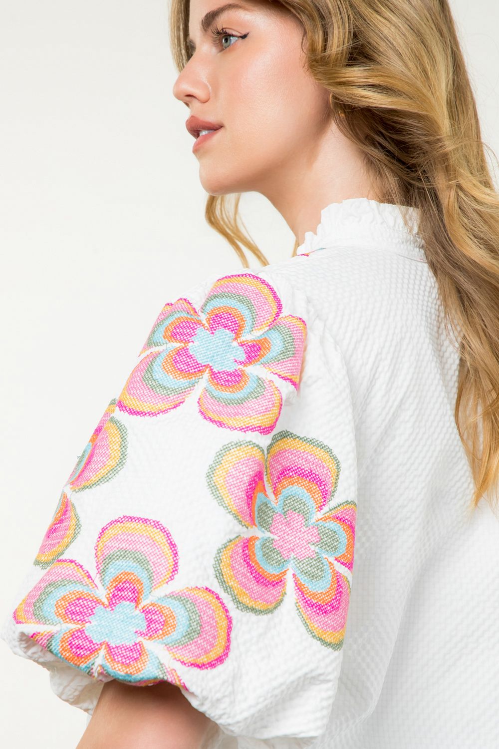 FLORAL PUFF SLEEVE TOP