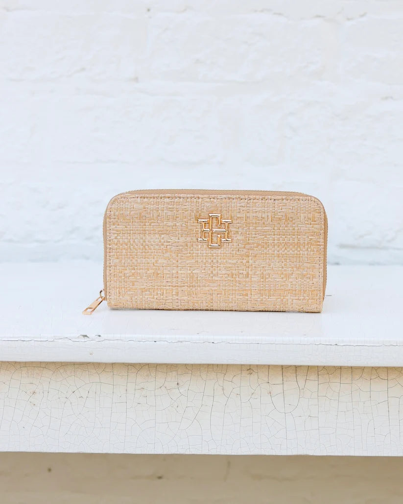 CAROLINE HILL PENELOPE WALLET- NATURAL LATTICE
