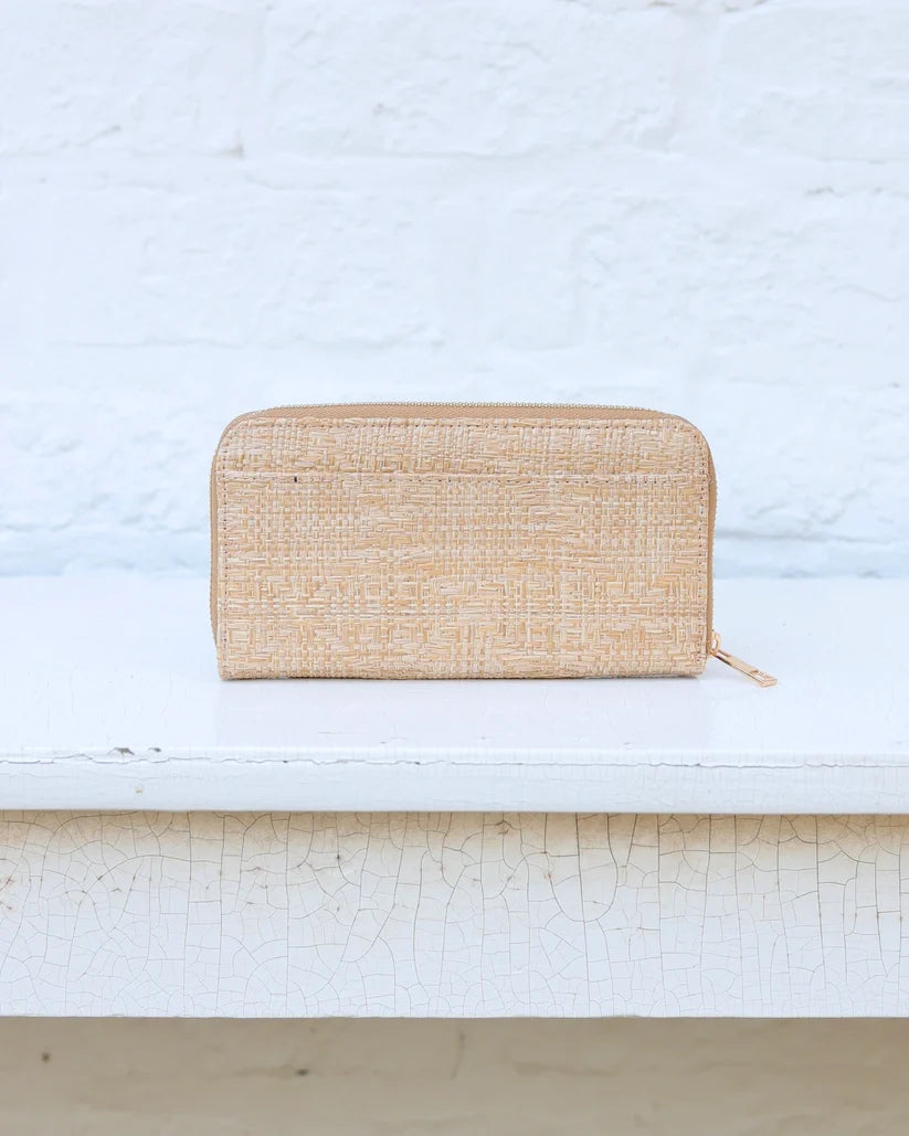 CAROLINE HILL PENELOPE WALLET- NATURAL LATTICE