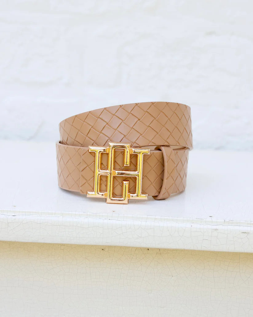 CAROLINE HILL BRIDGETTE BELT- WOVEN TAN