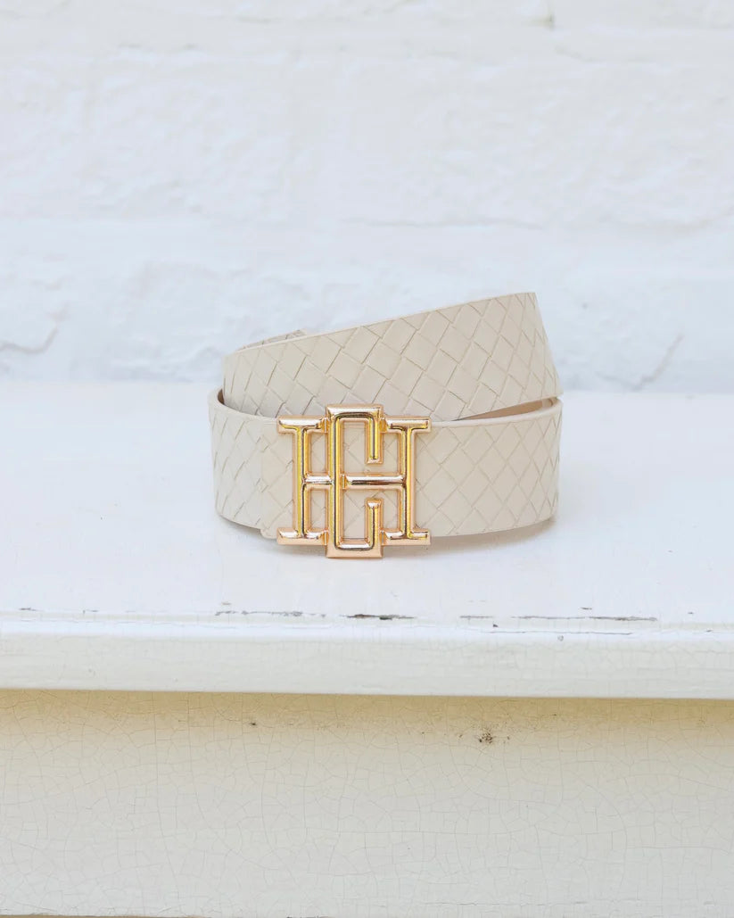 CAROLINE HILL BRIDGETTE BELT- WOVEN ALMOND
